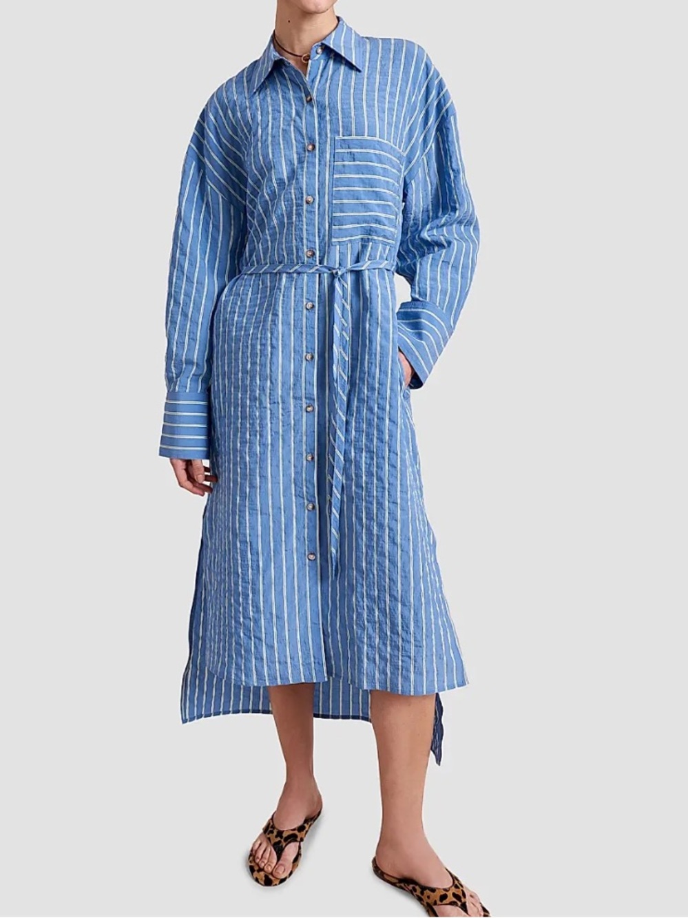 La Ligne Tangier Midi Shirt Dress Preppy Chic XS